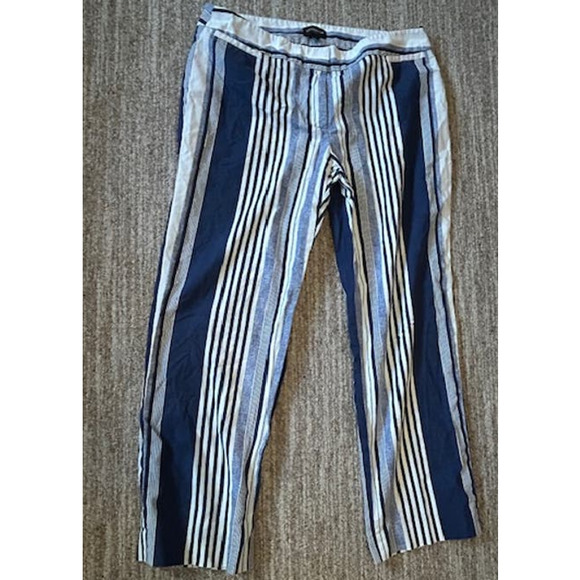 Liz Claiborne Pants - Liz Clairbourne Cotton Linen Blend Casual Womens Striped Pants Size 18